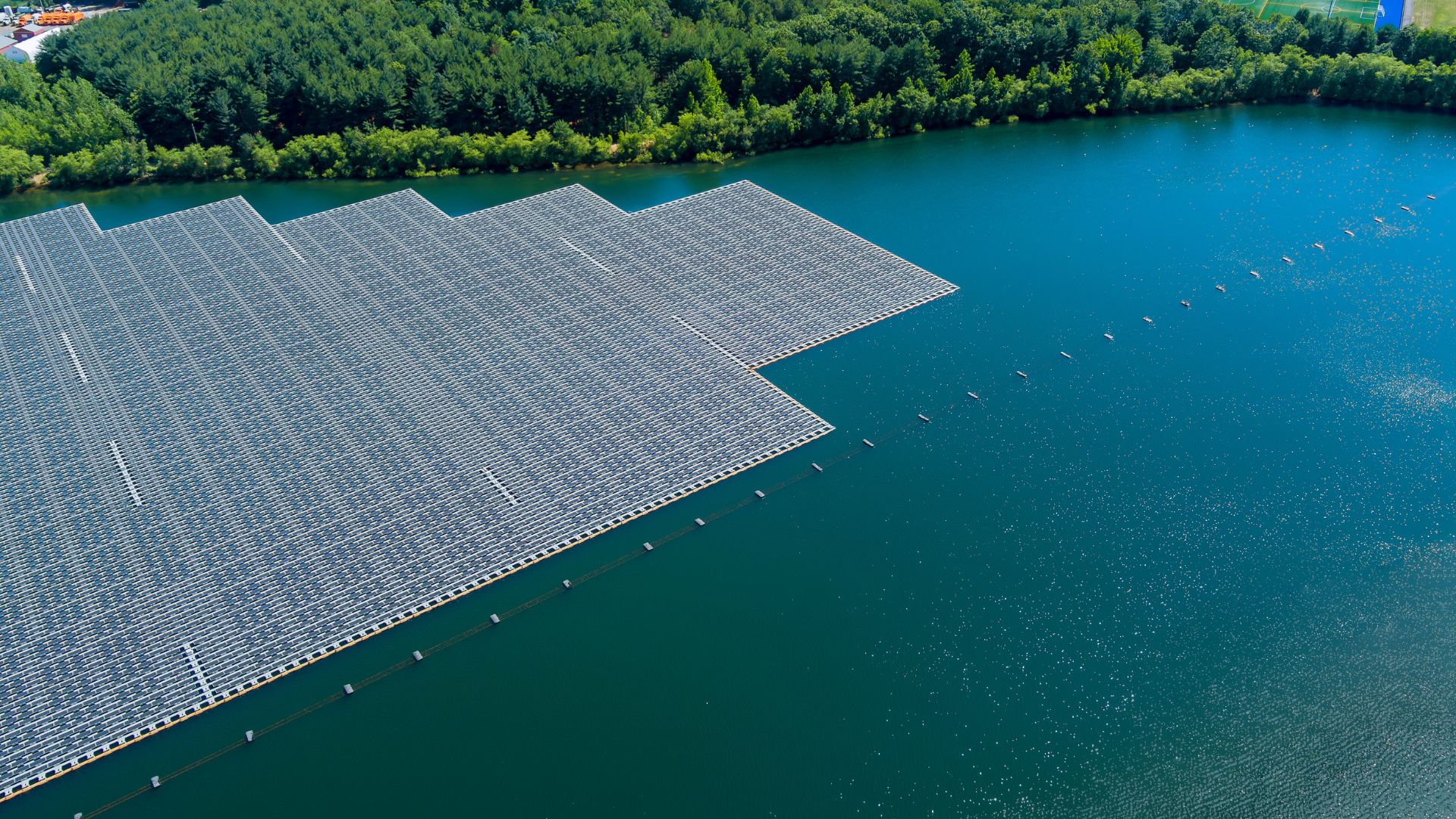 A massive floating solar panel array