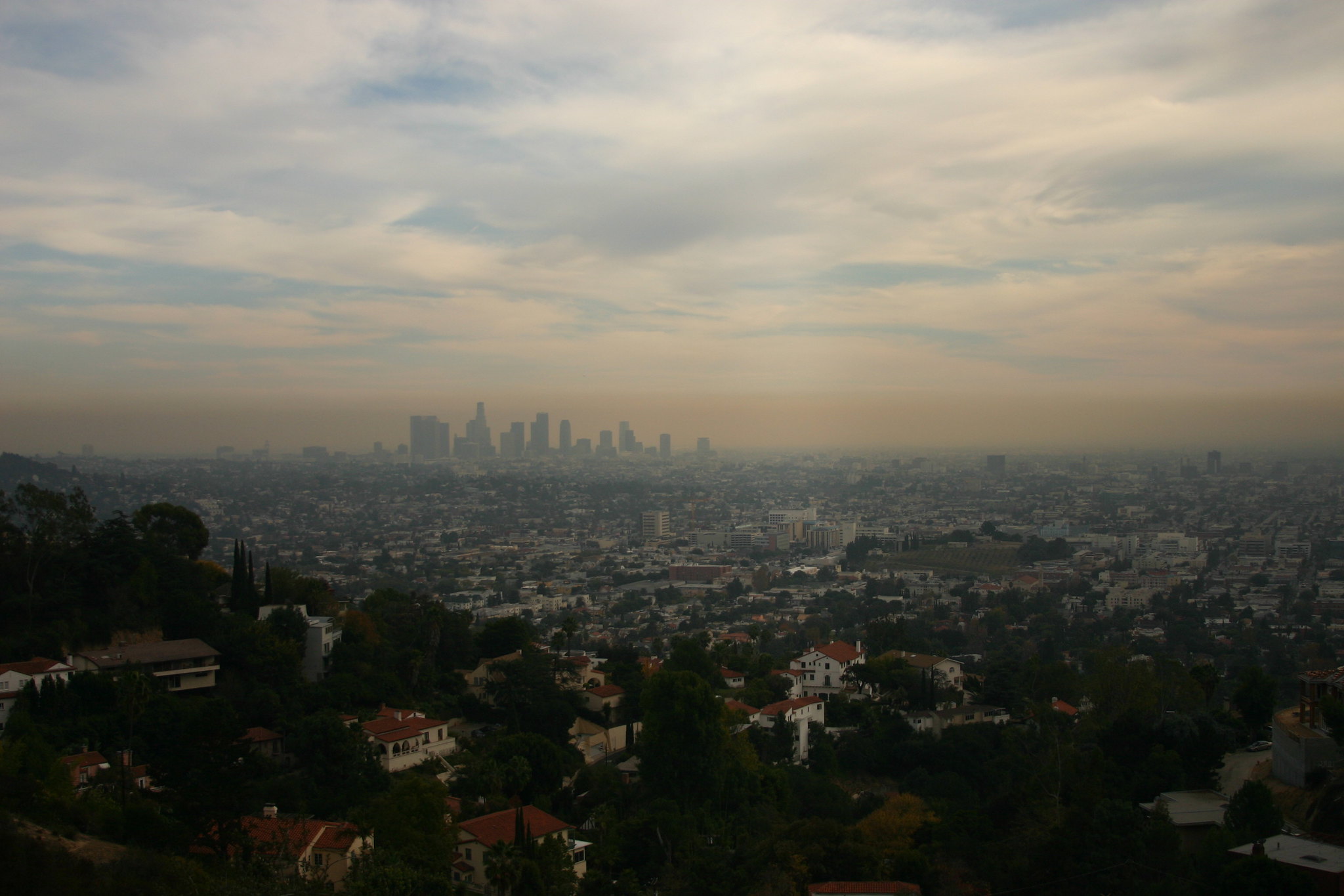 Smog over Los Angeles viewed from afar