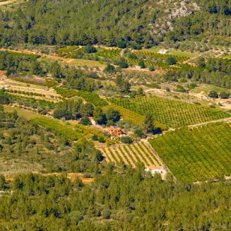 An aerial shot of the hills in the Iberian Highlands