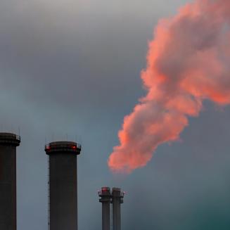 Smokestacks emitting air pollution