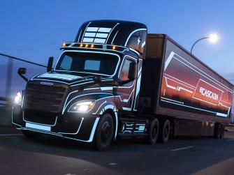 Electric truck at night
