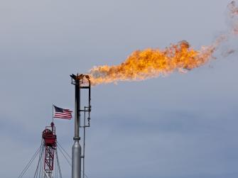 oil and gas venting gas flaring american flag