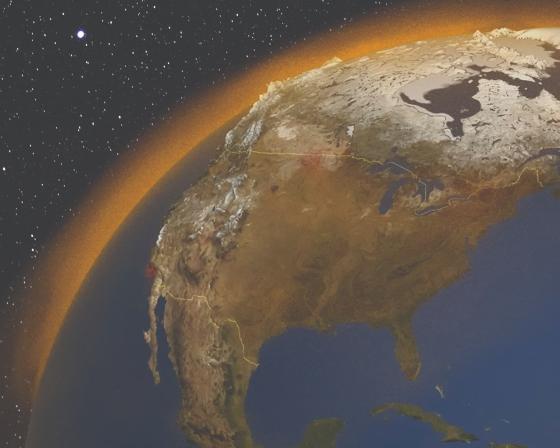 Section of the Earth, viewed from above.